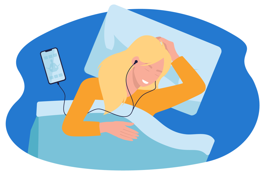 woman meditating in bed